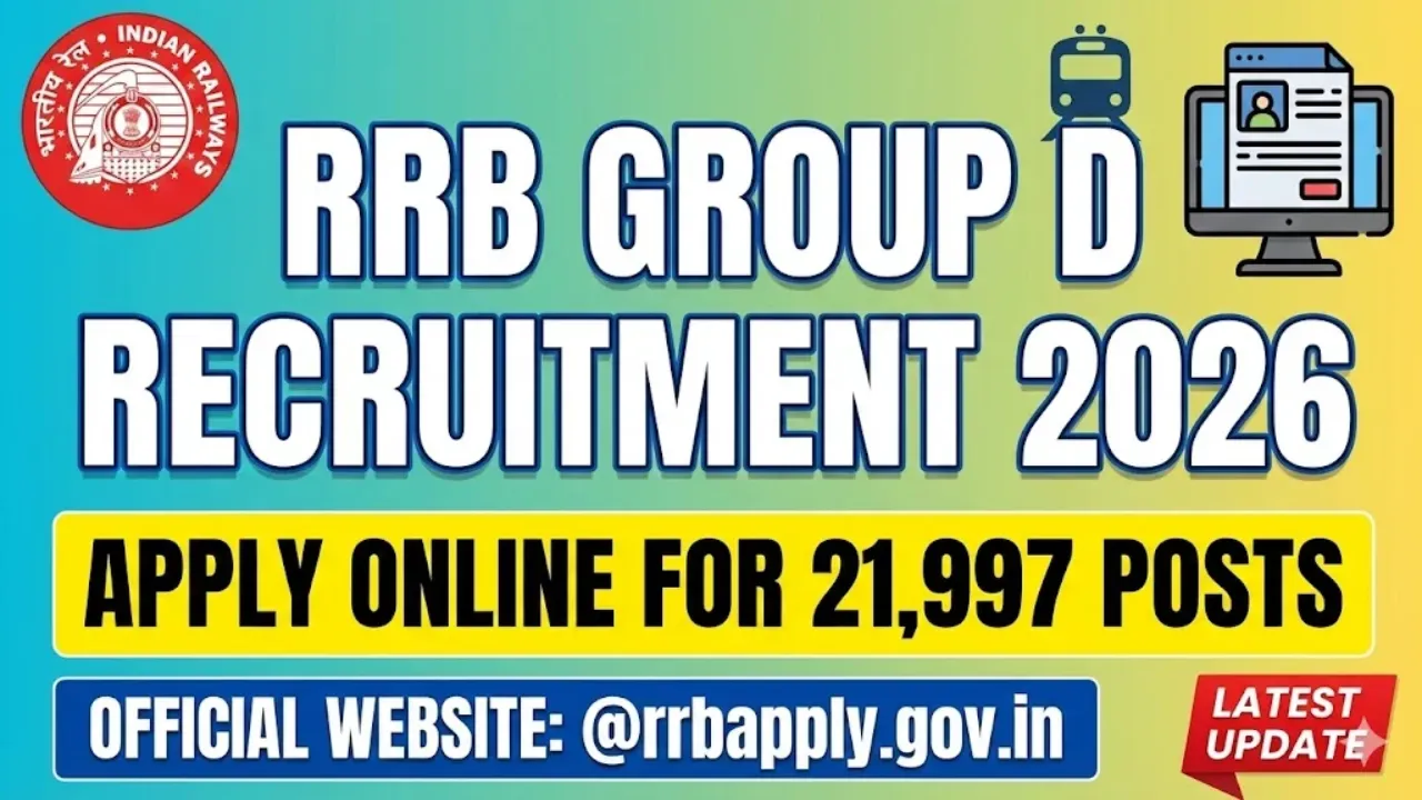 RRB Group D Recruitment 2026: Apply Online for 21,997 Posts at rrbapply.gov.in