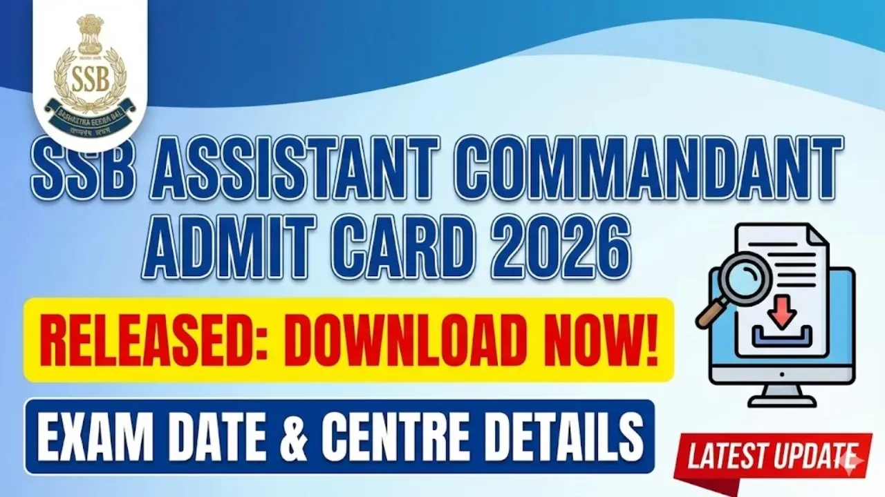 SSB Assistant Commandant Admit Card 2026 Out – Download Hall Ticket for Exam from 18 Feb