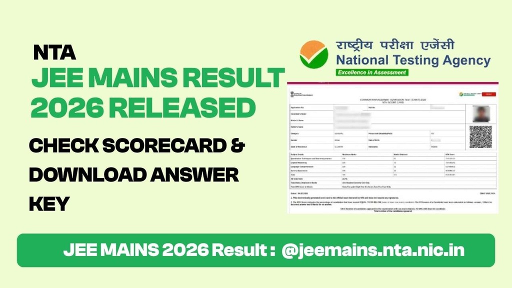 NTA JEE Main Result 2026 Declared: Session 1 Scorecard, Percentile, Cut-Off and Rank Details
