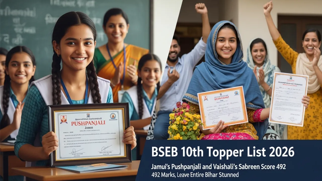 BSEB 10th Topper List 2026: Two Girls From Small Districts Score 492/500 and Nobody Saw It Coming